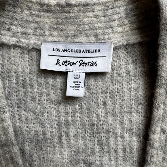 & Other Stories Alpaca Gray Oversized Cardigan Size Small - Picture 4 of 12